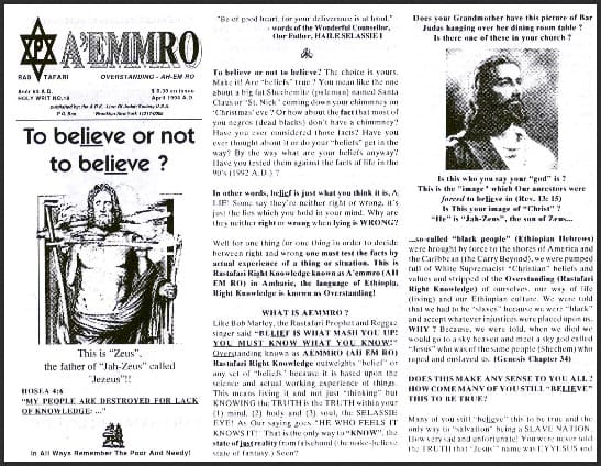 A'EMMRO | Rastafari Study Tracts #19 | To believe or not to believe?