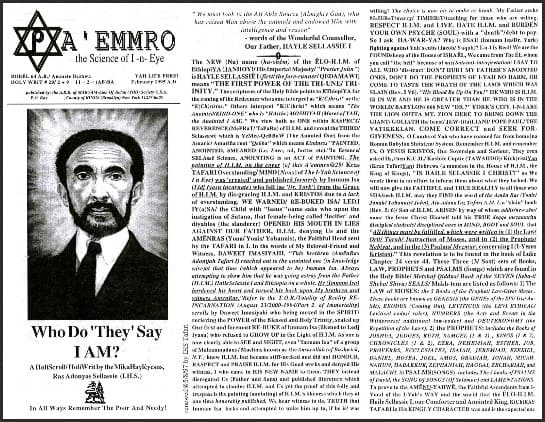 A'EMMRO | Rastafari Study Tracts #29 | Who Do They Say I AM?