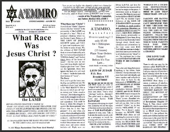 A'EMMRO | Rastafari Study Tracts #5 | What Race Was Jesus Christ?