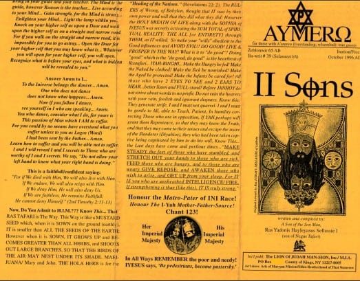 AYMERO | Rastafari Study Tracts #39 | II Sons