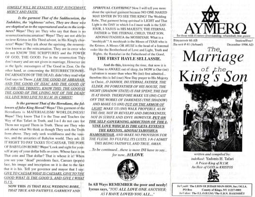 AYMERO | Rastafari Study Tracts #41 | The Marriage of the King's Son