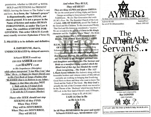 AYMERO | Rastafari Study Tracts #56 | The UNProfitAble ServantS...