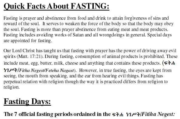 Quick Facts About FASTING - 7 Major Fast Days