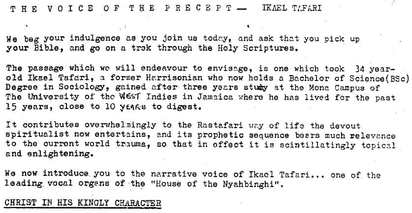 THE VOICE OF THE PRECEPT - IKAEL TAFARI
