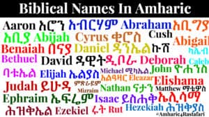 Biblical Names In Amharic - Ethiopian Names In The Bible